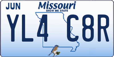 MO license plate YL4C8R