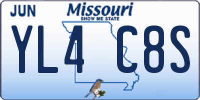 MO license plate YL4C8S