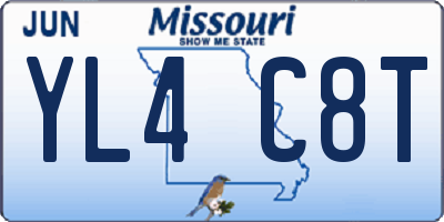 MO license plate YL4C8T