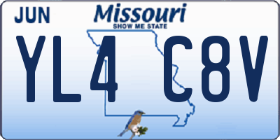 MO license plate YL4C8V
