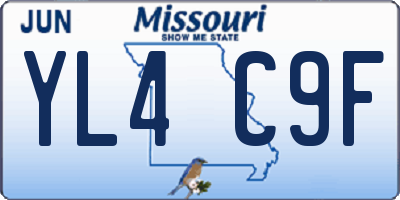 MO license plate YL4C9F