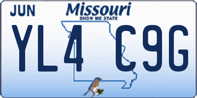 MO license plate YL4C9G