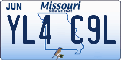 MO license plate YL4C9L