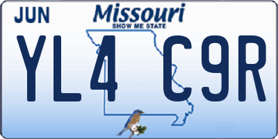 MO license plate YL4C9R