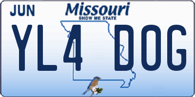 MO license plate YL4D0G