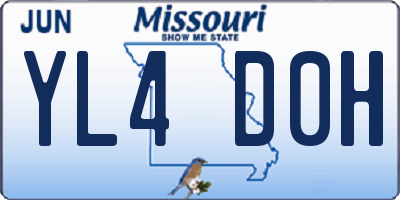MO license plate YL4D0H