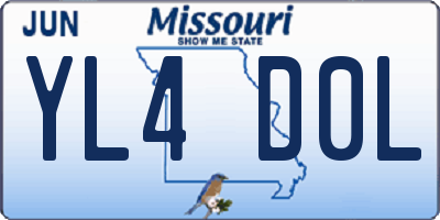 MO license plate YL4D0L