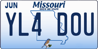 MO license plate YL4D0U