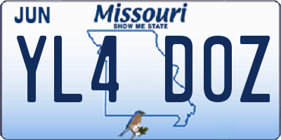MO license plate YL4D0Z