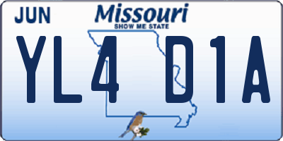 MO license plate YL4D1A