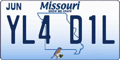 MO license plate YL4D1L