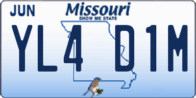 MO license plate YL4D1M
