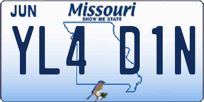 MO license plate YL4D1N