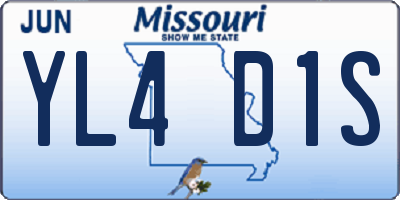 MO license plate YL4D1S