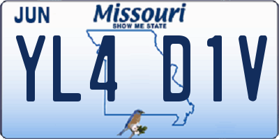 MO license plate YL4D1V