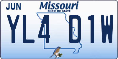 MO license plate YL4D1W