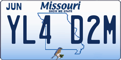 MO license plate YL4D2M
