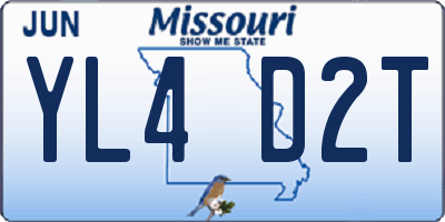 MO license plate YL4D2T