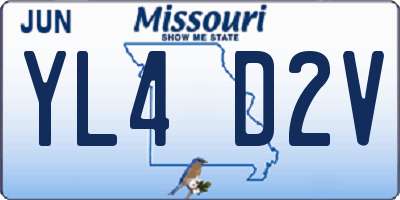 MO license plate YL4D2V