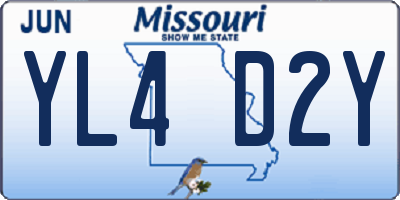 MO license plate YL4D2Y