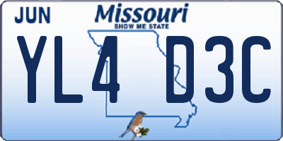 MO license plate YL4D3C