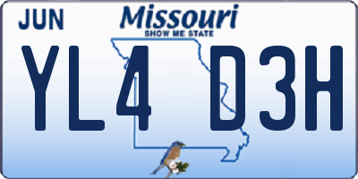 MO license plate YL4D3H