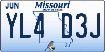 MO license plate YL4D3J