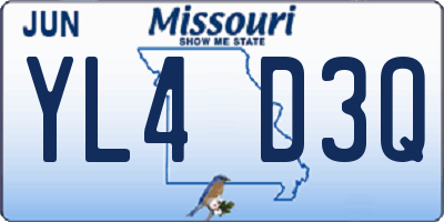 MO license plate YL4D3Q