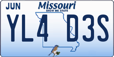 MO license plate YL4D3S