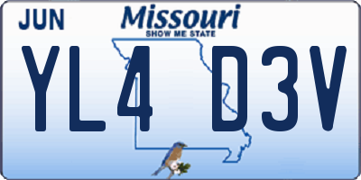 MO license plate YL4D3V