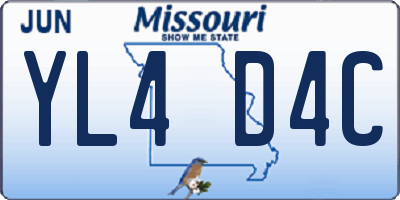 MO license plate YL4D4C