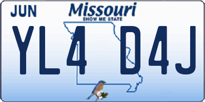 MO license plate YL4D4J