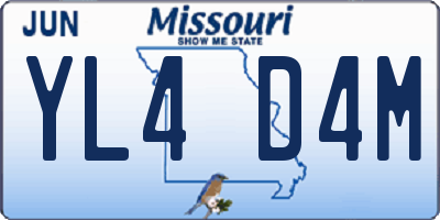 MO license plate YL4D4M