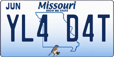 MO license plate YL4D4T