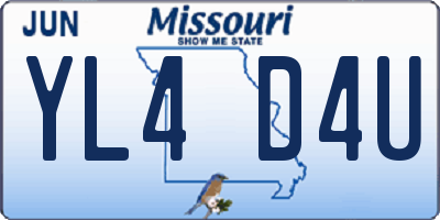 MO license plate YL4D4U