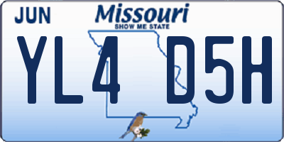 MO license plate YL4D5H
