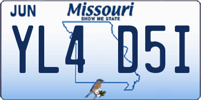MO license plate YL4D5I