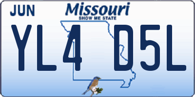 MO license plate YL4D5L