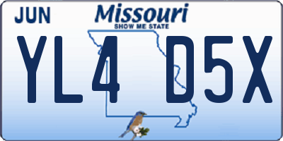 MO license plate YL4D5X