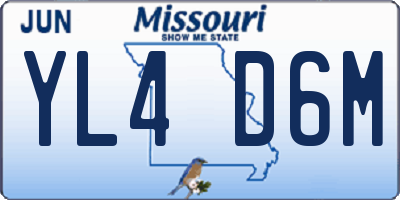 MO license plate YL4D6M