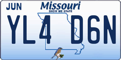 MO license plate YL4D6N