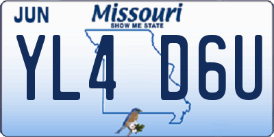 MO license plate YL4D6U