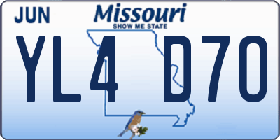 MO license plate YL4D7O