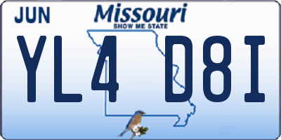 MO license plate YL4D8I