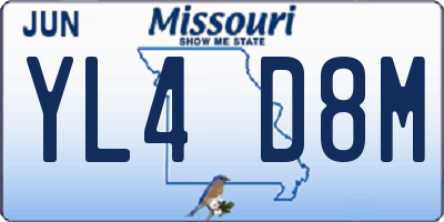 MO license plate YL4D8M