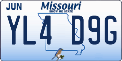 MO license plate YL4D9G
