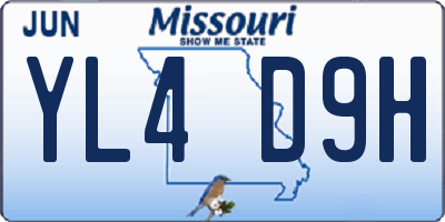 MO license plate YL4D9H