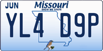 MO license plate YL4D9P