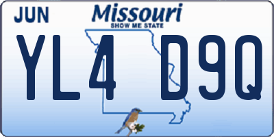 MO license plate YL4D9Q