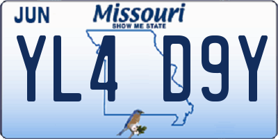 MO license plate YL4D9Y